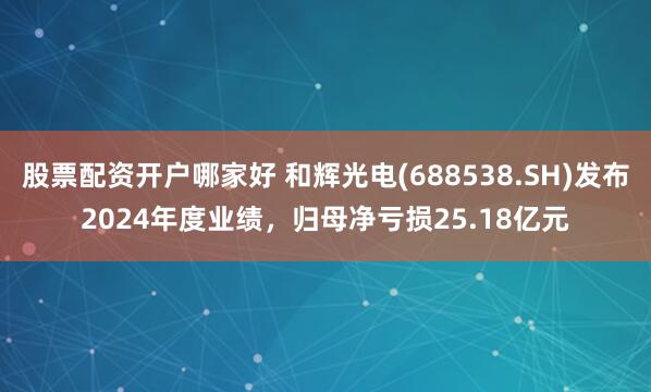 股票配资开户哪家好 和辉光电(688538.SH)发布2024年度业绩，归母净亏损25.18亿元