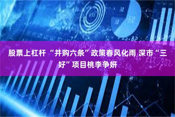 股票上杠杆 “并购六条”政策春风化雨 深市“三好”项目桃李争妍